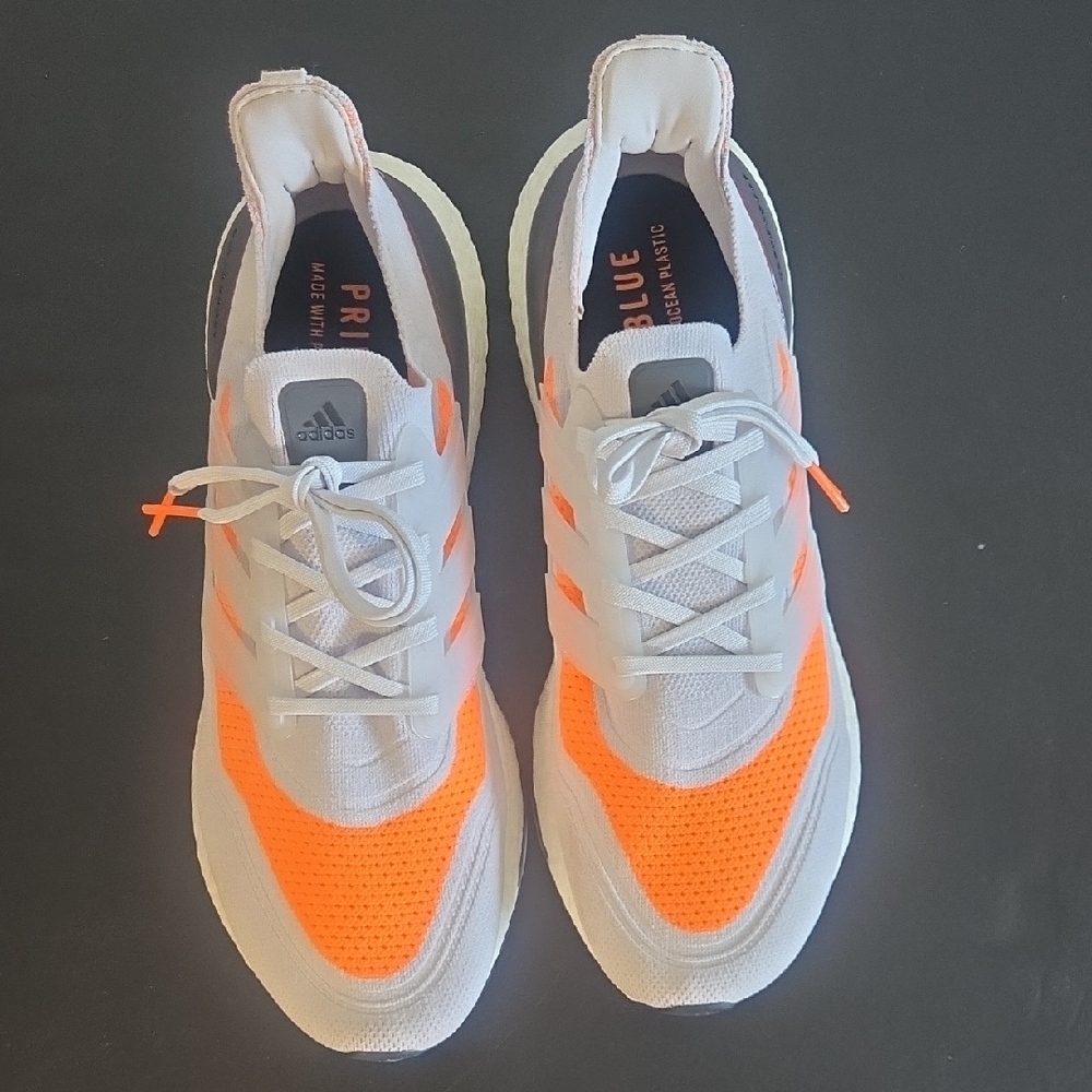 Adidas Men's Athletic Shoes - White and Orange - Picture 4 of 12
